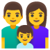 👨‍👩‍👦 family: man, woman, boy display on Google